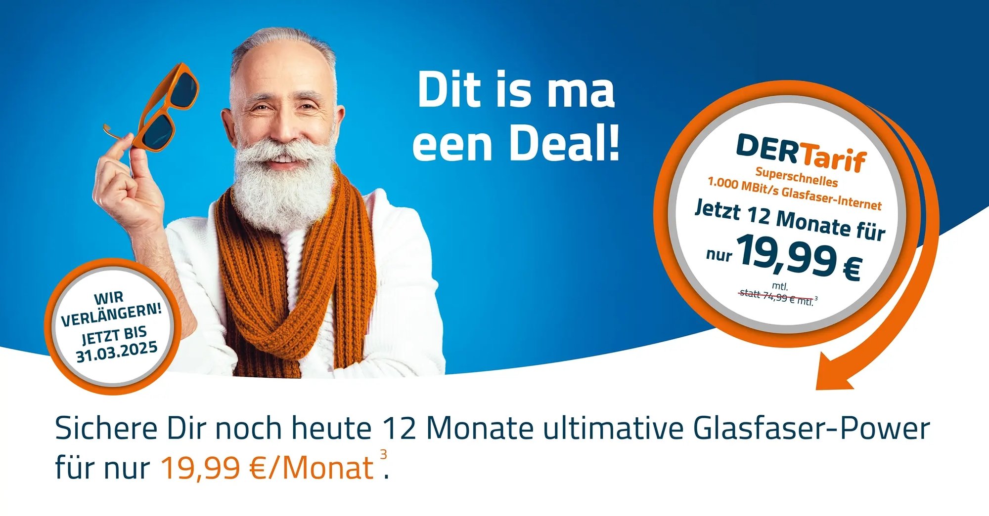 Glasfaser-Internet in Berlin, Brandenburg und Sachsen-Anhalt für 19,99 €