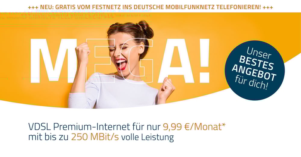 VDSL 250 MBit/s + gratis Mobilfunk