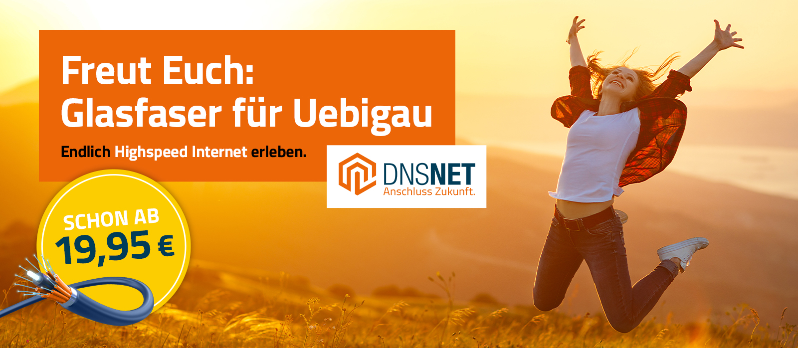 🥇 Glasfaser & DSL @ Uebigau. Schnelles Internet: DNS:NET